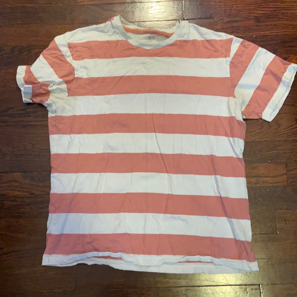 Stripped Red & White Uniqlo T Shirt